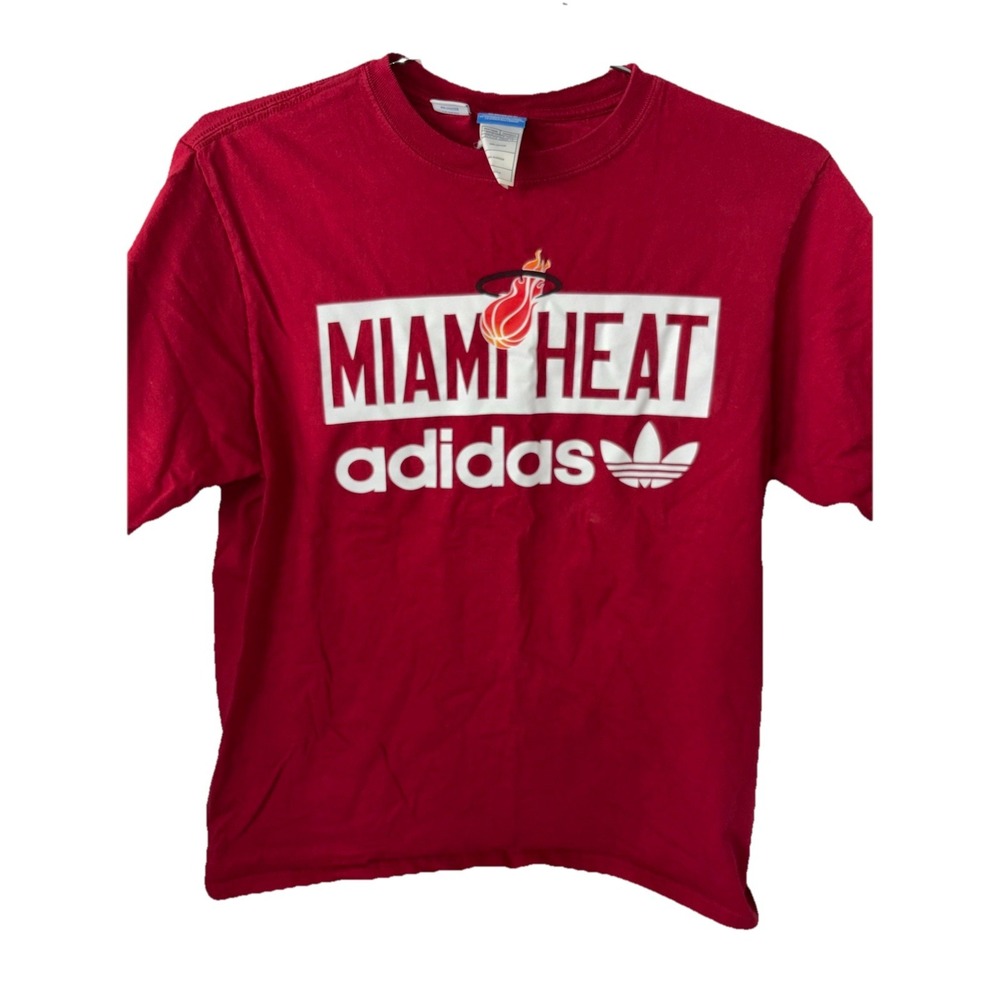 Adidas Miami Heat T-shirt Men's Medium Red Graphic NBA Basketball Sports